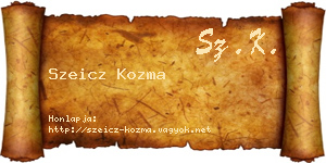 Szeicz Kozma névjegykártya